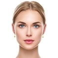 thumbnail image 6 of Sterling Silver 18K Gold Plated Initial Q Disc Drop Huggie Earring, Half-Pair, 6 of 7