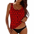 thumbnail image 3 of ZJXFGS Women's Bikini Sets,Two Piece Retro Vintage Tummy Control Swimsuit Bathing Suit 2026 Summer Modest Swimwear Tummy Control High Waisted Bathing Suit Red S, 3 of 9