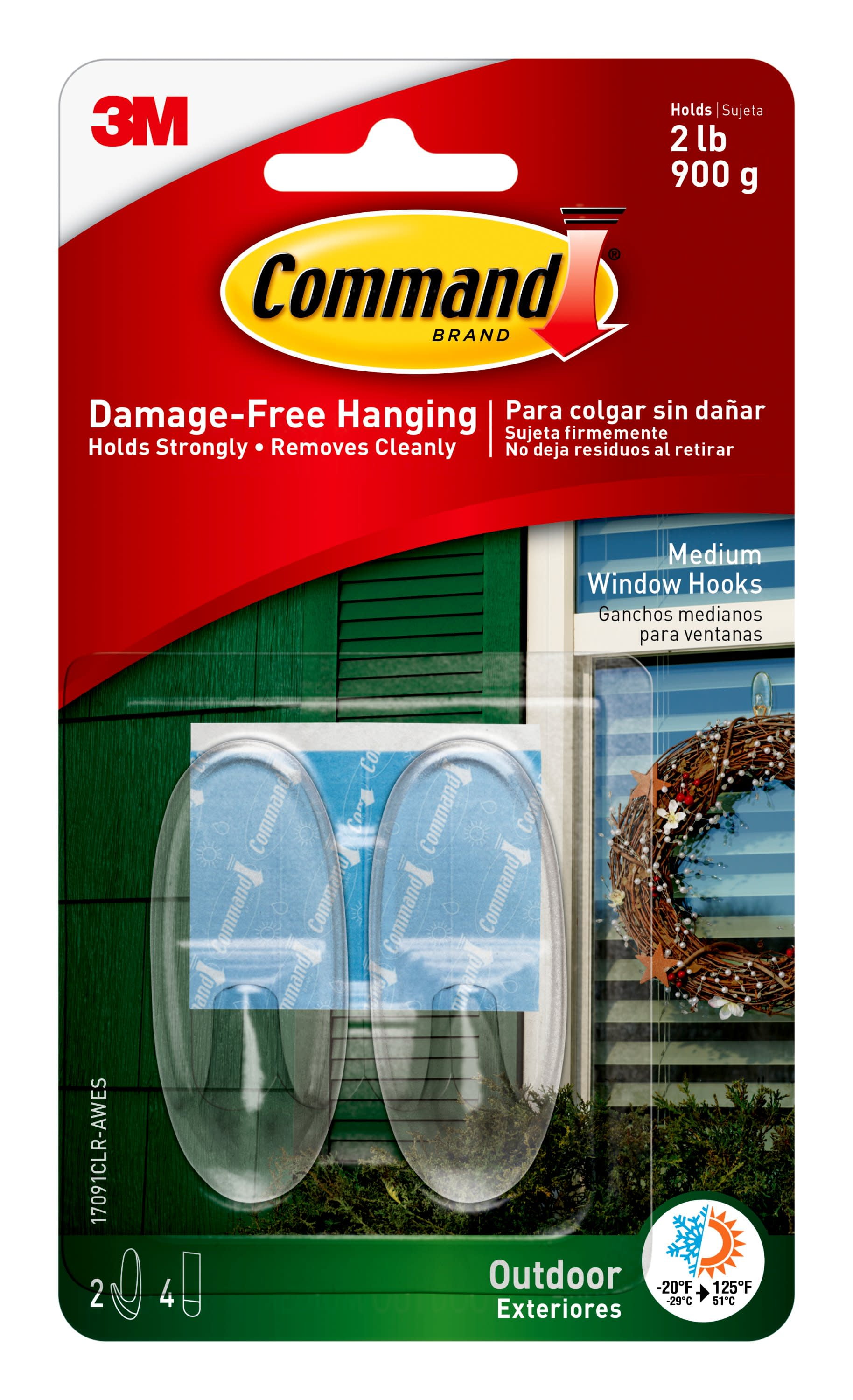Command Outdoor Clear Window Hooks, Outdoor Command Strips For Brick