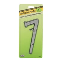 HY-KO 4 Inch Silver Reflective House Address Number 7, Plastic, Includes Mounting Hardware