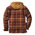 thumbnail image 5 of Chaqueta holgada de manga larga a cuadros gruesos GreenLQuilted, sudadera con capucha para hombre, franela acolchada con forro, 5 of 5