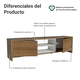 thumbnail image 4 of Mueble Mesa Para Tv Rack Madesa Hasta 75'' Marrón/Blanco Madesa Metz, 4 of 8