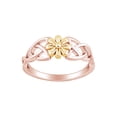 thumbnail image 2 of AFFY 14k Rose Gold Plated Sterling Silver Two Tone Celtic Daisy Flower Promise Ring for women Ring-9, 2 of 4
