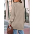 thumbnail image 5 of Womens Oversized Cardigan Soft Knit Cardigan Sweater with Pockets Khaki XL, 5 of 6