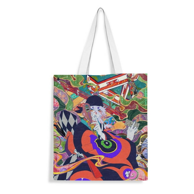 Mononoke Second Chapter: Hinezumi Bolso de tela con estampado de lienzo para mujer, bolsa de compras reutilizable y estética, con cremallera interior, regalo para mujer,38*45cm.
