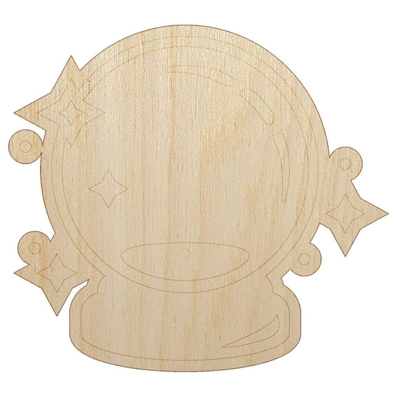 Fortune Teller Magical Crystal Ball Wood Shape Unfinished Piece Cutout Craft DIY Projects - 4.70 Inch Size - 1/8 Inch Thick