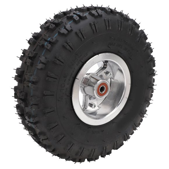 4 Inch Tire, Sturdy 4.10-4 6PR Enhanced Maneuverability ATV Tire Easy Installation for DIY Go Kart