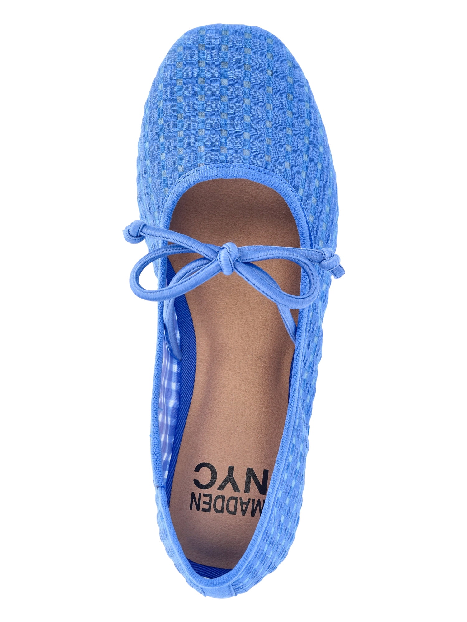 Madden NYC Little and Big Girls' Gingham Mesh Ballet Flats