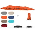 thumbnail image 1 of Gymax Parasol de Patio Double Face de 13 Pi avec Manivelle, Base de Parasol, Verrou de Sécurité, Orange, 1 of 10
