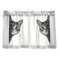 thumbnail image 7 of Yayeee Kitchen Curtains Tier Pair Light Filtering 27"x36" Rod Pocket Short Cafe Window Panel, Black Cute Cat, 7 of 7