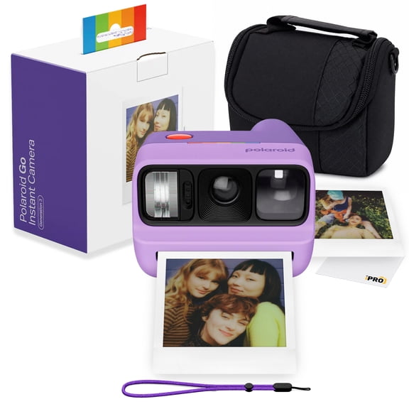 Polaroid Go Generation 3 Purple Instant Film Camera | Compact Pocket Size, Self-Timer, Double Exposure, Selfie Mirror, USB-C Charging | Camera Bag