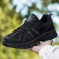 thumbnail image 5 of & All-Season Low-Top Hiking & Running Shoes - Heavy-Duty Tread Traction, Breathable Fabric Upper & Rubber Sole, Black/Grey Trekking Sneakers for Outdoor, Trail, Urban - Unisex Casual Athletic Footwea, 5 of 9
