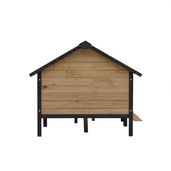 ROOMARK Outdoor Large Wooden Cabin House Style Wooden Dog Kennel with Porch