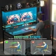 thumbnail image 6 of iSunirm Computer Desk with Storage & Hutch, 55.2'' Rectangle Gaming Desk with LED Light, Reversible Office Desk with Power Outlets, Comes with 3 Drawers, Large Workstation Desk for Home, Black Oak, 6 of 10