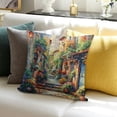 thumbnail image 3 of BANET  Modern Decorative Pillow Covers  Town Street Scenery Throw Pillow Covers Colorful Flowers Square Pillowcase Nordic Style Farmhouse Cushion Case for Couch Sofa Bed Patio 22x22in, 3 of 5
