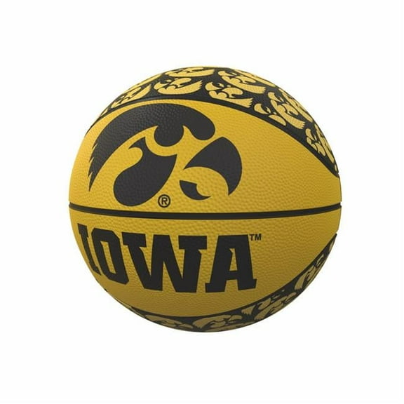 Logo Brands  Iowa Repeating Logo Mini-Size Rubber Basketball