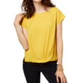 thumbnail image 1 of I-N-C Womens Solid Pullover Blouse gold XS, 1 of 1