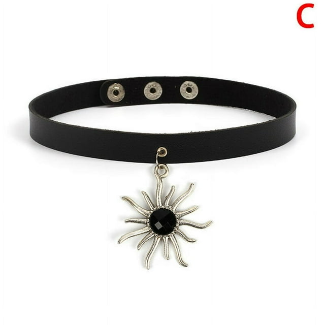 Boucles d'Oreilles Gothiques Punk Choker Pu Cuir Collier Collier Déclaration Bijoux