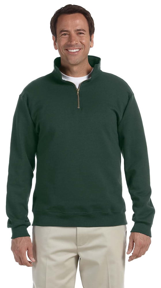 green quarter zip sweatshirt