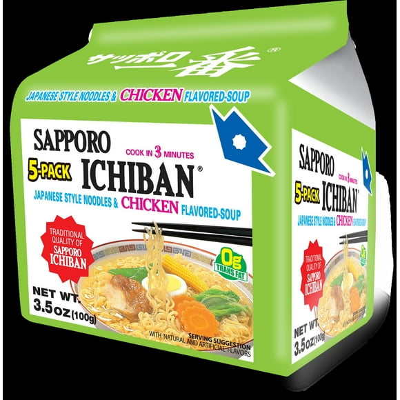 Sapporo Ichiban Chicken 5pk, • Cooks in 3 minutes