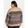 thumbnail image 6 of Time and Tru Women's and Women's Plus Fair Isle Pullover Sweater, Midweight, Sizes XS-4X, 6 of 6