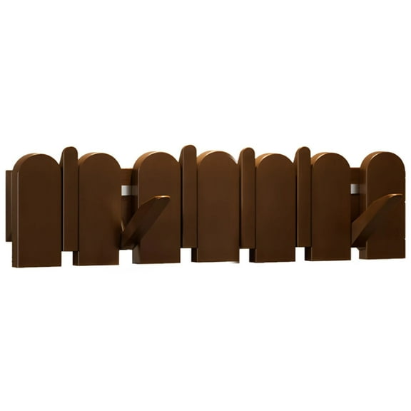 Wall Mount Coat Rack with 6 Adjustable Hooks, Wood Hidden Hooks for Coats, Hats, Bags