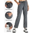 thumbnail image 4 of Pantalones de senderismo Seamaid de secado rápido resistentes al agua para mujer, color gris acero, 4 of 6