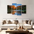 thumbnail image 2 of Elephant Stock Dream Lake Landscape Wall Art - Horizontal Multi Panel Canvas - Living Room Wall Decor - Nature Multi Panel - Blue And Orange Decor - 75" x 48", 2 of 4