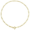 thumbnail image 2 of Real 10K Yellow Gold 2mm Hollow Plain Fiagro Link Bracelet / Anklet 9 Inches, 2 of 3