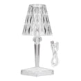 thumbnail image 1 of Lámpara de mesa de cristal LED, prisma transparente, USB, regulable, colorida, para decoración del hogar y dormitorio, 1 of 14