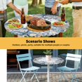 thumbnail image 6 of Elastic Fitted Round Tablecloth, Blue Coastal Waterproof Stretch Table Cover for 36"-44" Tables, Summer Beach Starfish Nautical Eucalyptus Ocean Washable Outdoor Tablecloths for Patio, Picnic, 6 of 9