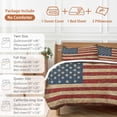 thumbnail image 6 of Vintage US Flag Duvet Cover Set Full Size, Patriotic Retro 4 Piece Soft Microfiber Bedding Set with 1 Duvet Cover, 1 Flat Sheet, 2 Pillowcases, 6 of 9