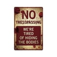 thumbnail image 1 of 2024 No Trespassing Public Warning Sign Metal Painting Wall Frameless Hanging Picture, 1 of 1