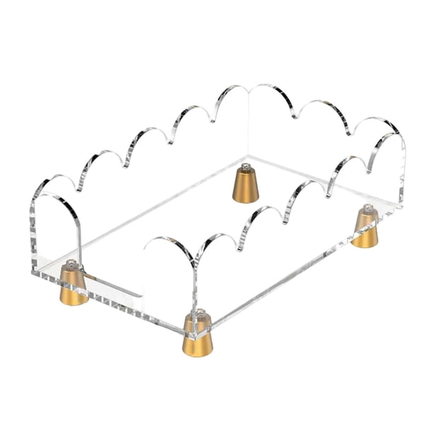 Dispensador de pañuelos rectangular con base metálica elevada de acrílico y servilletas estables rectángulo