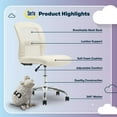 thumbnail image 4 of Serta Essentials Armless Task Chair, Faux Leather and Mesh, Cream, 4 of 14