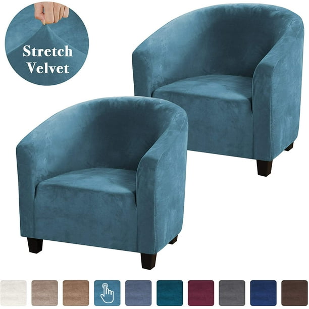 Velvet Club Chair Cover High Stretch Tub Chair Sofa ...
