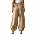thumbnail image 4 of Gaukiv Womens Balloon Pants Cinched Cuff Wide Leg Trousers Khaki S, 4 of 4