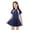 00&Navy1489, variant on Lullu Girls UPF 50+ Half Zip Short Sleeve Rash Guard Swimsuit Swim Dress Bathing Suit