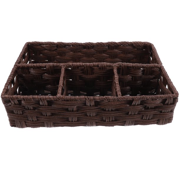 Cesta de almacenamiento tejida, cesta organizadora de almacenamiento, cesta de almacenamiento de escritorio, cesta organizadora para baño y cocina