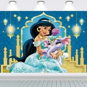 Jasmine Aladdin Princess Taspestry Wall Decor Background Banner Birthday Backdrop Party Supplies