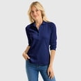 thumbnail image 3 of Lands' End Women's 3/4 Sleeve American-Grown Supima Cotton Polo Shirt, 3 of 3