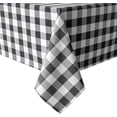 thumbnail image 1 of 60 x 84 Inch Checkered Tablecloth Rectangle - Wrinkle Resistant and Waterproof Table Cloth for Picnic, Dinner and Party, Washable Polyester Fabric, Black and White Gingham Pattern, 1 of 1