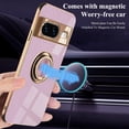 thumbnail image 2 of Compatible with Google Pixel 8 Case with Ring Holder Black, Aesthetic Slim Google Pixel 8 Phone Case Silicone Soft Cover Shockproof Luxury with Kickstand (Purple), 2 of 14
