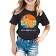 thumbnail image 3 of Toddler Girls T-shirt Capybara Printed Short Sleeve Crew Neck Casual Summer Graphic Tee, 3 of 3