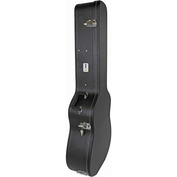 Gearlux Dreadnought Acoustic Guitar Hardshell Case with Accessory Compartment - Black
