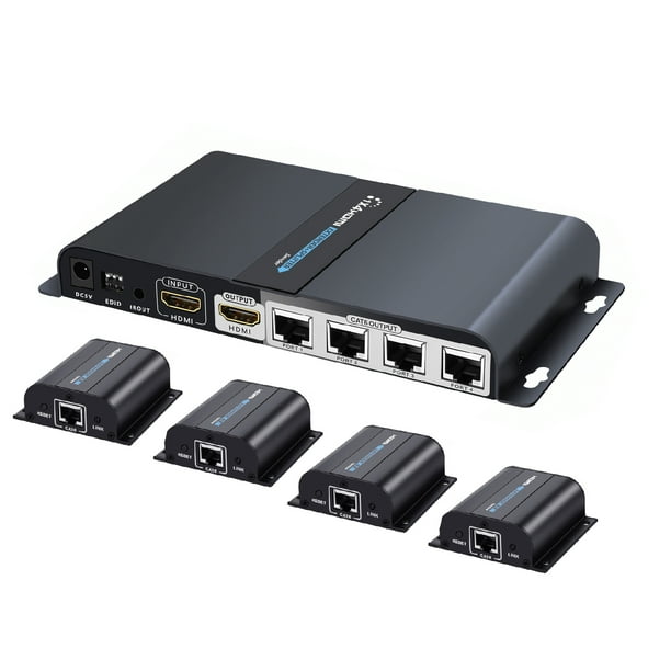 HDMI Extender Splitter Over Ethernet Cat6 Cat7 Cable W IR Remote