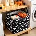 thumbnail image 5 of LOWLHOME Halloween Large-capacity Storage Basket, Rectangular Bat Baskets Halloween Basket, Cute Storage Bins Organizer Box Girls Room Decor for Home Office Dorm Closet Shelf (Black Bat), 5 of 6