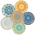 thumbnail image 3 of Plate Set 8 Inch - Salad Plates | Dessert Appetizer Plates Colorful - Porcelain Lunch Plates - Set of 6 - Dishwasher and Microwave Safe, 3 of 8