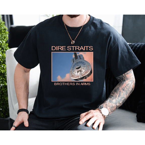 Dire Straits Brothers In Arms Rock Band Album Art Unisex T-Shirt, up to size 3XL.