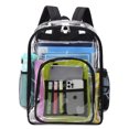 thumbnail image 1 of Mochila transparente grande y resistente: bolsa de libros transparente de PVC transparente a prueba de congelación con correas ajustables para el trabajo, control de seguridad, deportes Ev oso de fresa Hogar, 1 of 2
